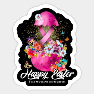 Happy Easter Breast Cancer Pink Ribbon Awareness Sticker